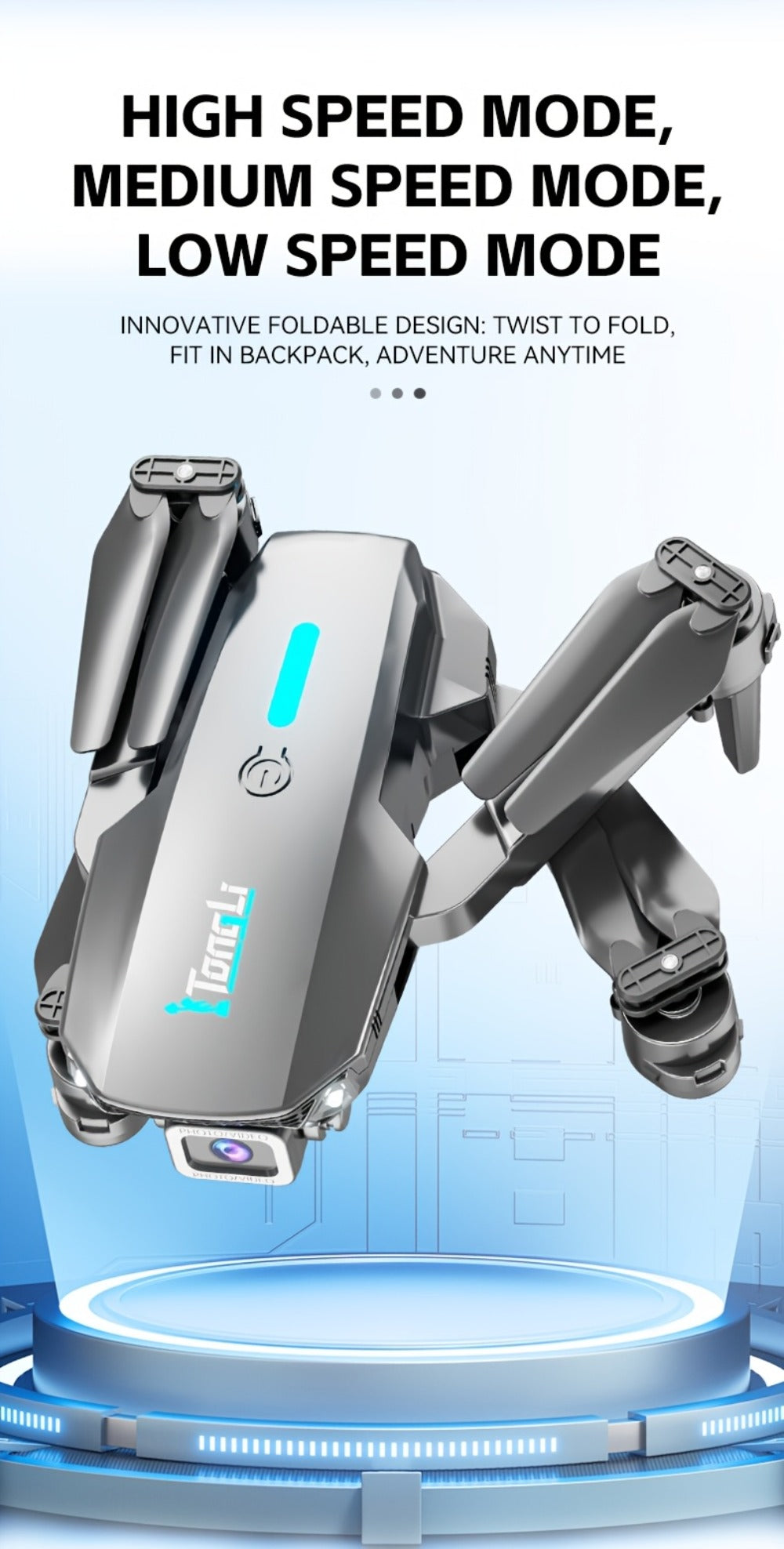 Foldable HD Camera Drone Free Storage Bag USB-C Charging 3D Flips Single or Dual Camera Built-in Screen Remote