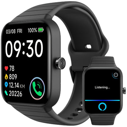 Smartwatch with Alexa Built-in FAWEIO 1.95" Large Display, Wireless Calling, 100+ Sport Modes, Pedometer Heart Rate Sleep Blood