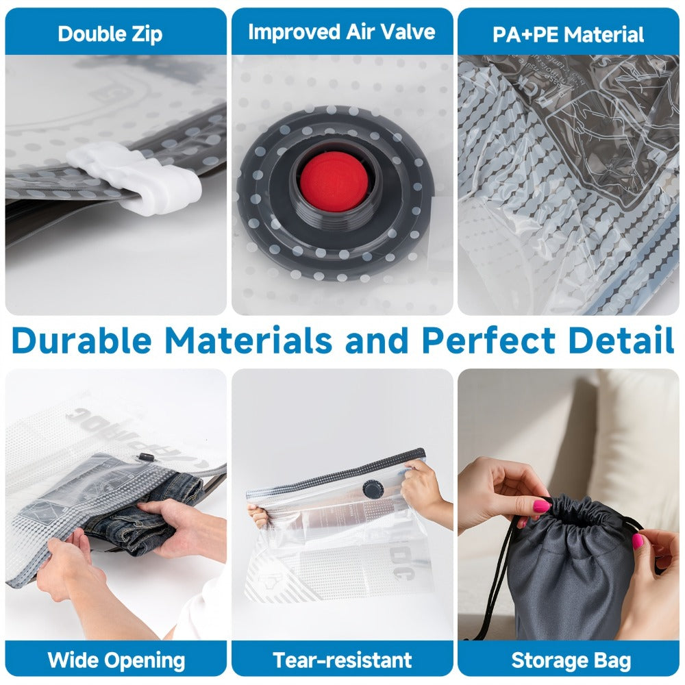 Vacuum Storage Bags with Electric Pump, 16 Pack Space Saver Bags for Clothes, Bedding & Travel