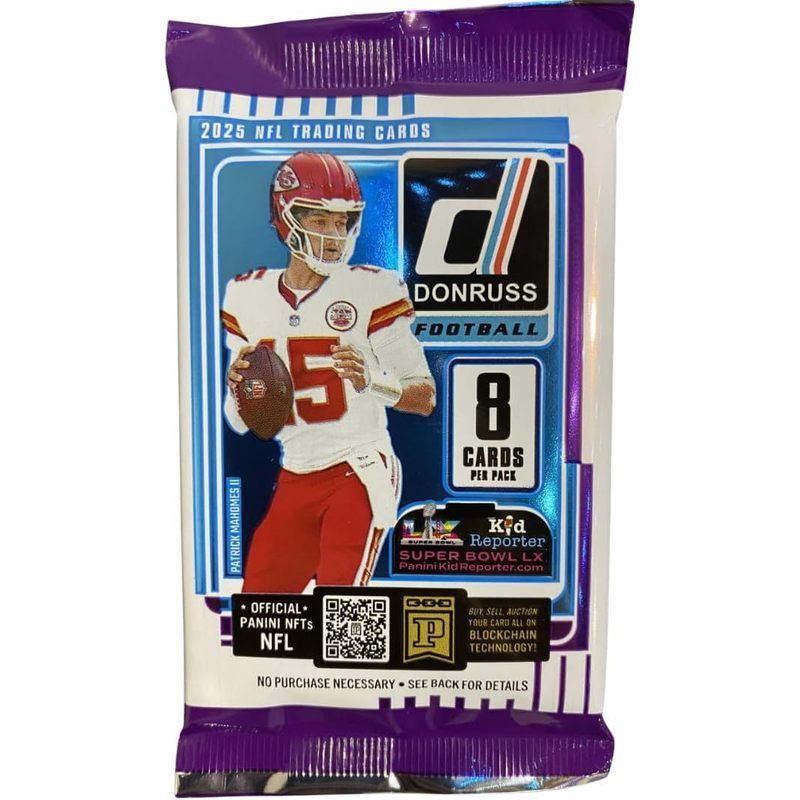 2025 Panini Donruss Football NFL Retail Pack 8 Trading Cards Look for Downtown Inserts Rated Rookies White Hot Rookies Gridiron Kings