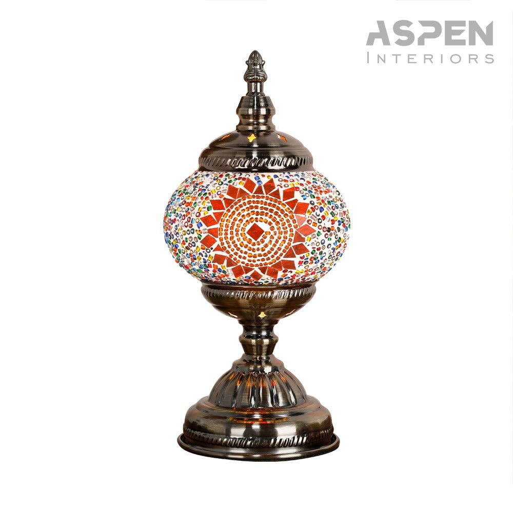 DIY Mosaic Lamp Kit Handmade Glass Table Lamp, Colorful Stained Glass Bedside Night Light with Antique Bronze Base