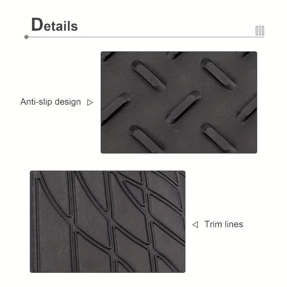 Trunk Cargo Liner Rubber Mat Universal Fit – All Weather Waterproof Trunk Mat with Seat Back Protector, Trim-to-Fit for Cars, SUV & Sedan