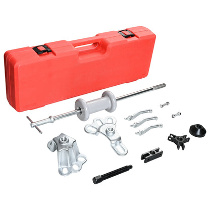 Slide Hammer Puller Kit 19-PC – 10 LB Forged Steel Hammer & 12 Adaptors, Bearing Race Seal Removal Tool, Universal Auto Repair Puller Set