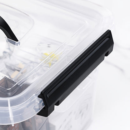 6-Pack Clear Storage Bins with Lids & Latch Handle, Stackable Plastic Containers 6-Liter