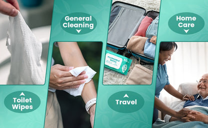 Flushable Wet Wipes Adult XL Unscented No Alcohol Septic Safe Toilet Wipes Portable Family Size for Bathroom Outdoor Camping Travel Hygiene