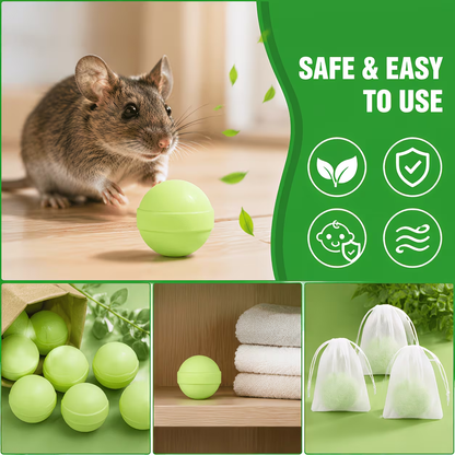 Peppermint Rodent Balls, Natural Mice Indoor Outdoor, Mouse Spider Ant Roach, Pest Control Balls for Home Garage Attic Kitchen