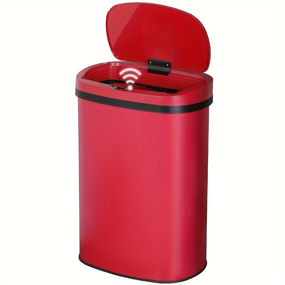 Motion Sensor Trash Can with 13-Gallon Label and Plastic or Steel Finish Options in Six Colors