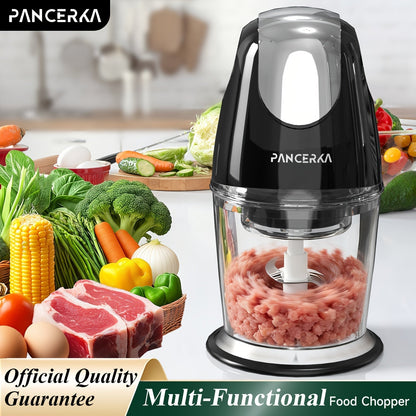 Electric Food Chopper Mini Food Processor, One-Touch 600ml Vegetable Chopper with 4 Stainless Steel Blades