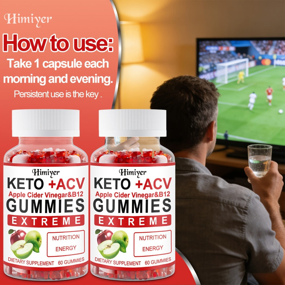 Apple Cider Vinegar Gummies with Pomegranate, Beet Juice & Vitamin B12, Keto ACV Gummies for Weight Management