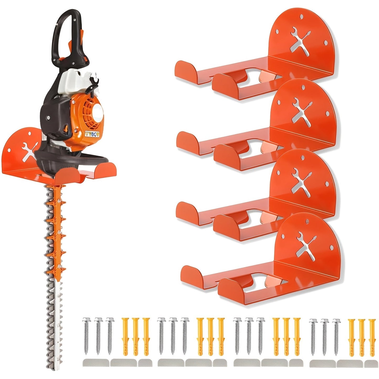 Weed Eater Hanger Wall Mount Trimmer Rack, 8" Garage Storage Hooks for Grass Trimmer, Hedge Trimmer