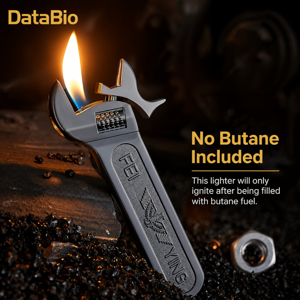 Spanner Shape Novelty Lighter, Refillable Butane Windproof Metal Lighter, Cool Gadget Gift for Men