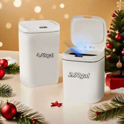 Motion Sensor Trash Can Silent Slow-Close Lid, Touchless Infrared Auto Open, Touchpad Control, Battery Operated