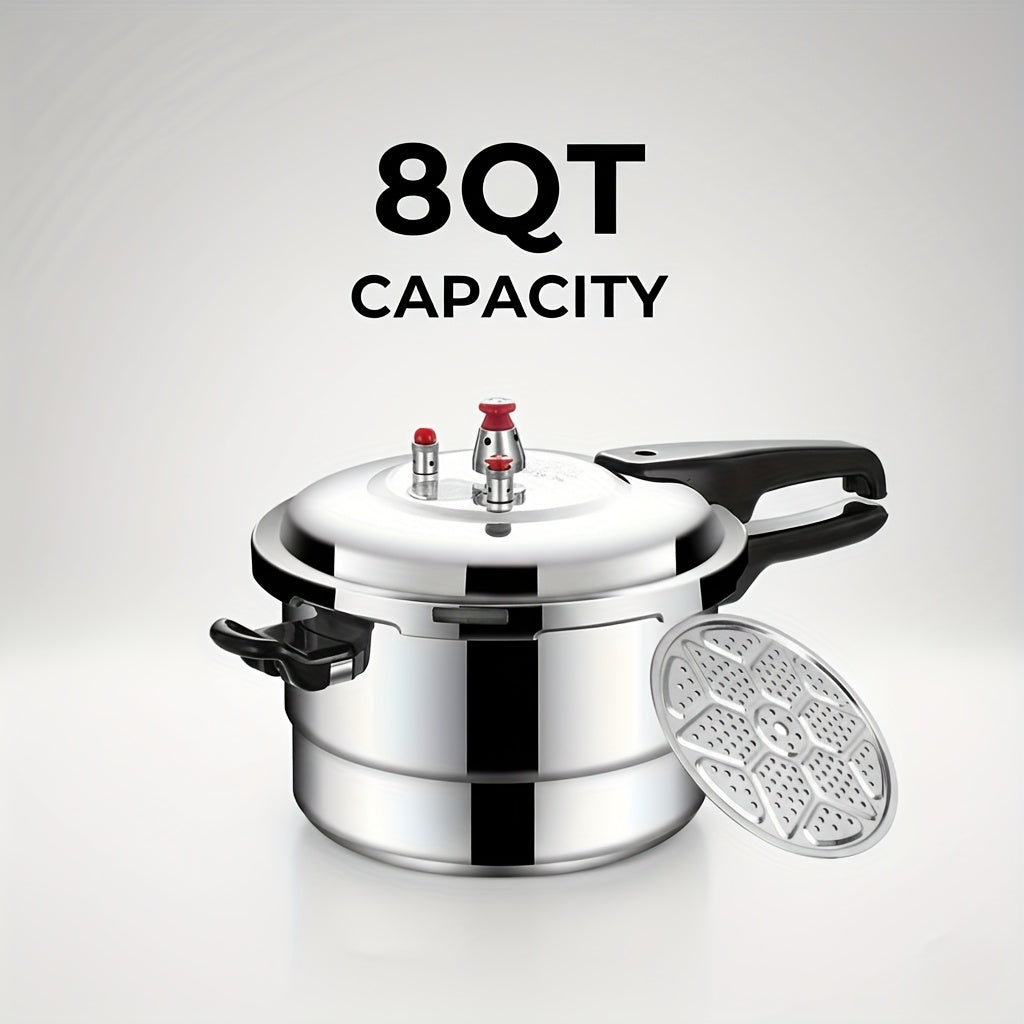 Aluminum Pressure Cooker Stovetop - 4.5Qt & 8Qt with Exhaust Valve & Multiple Safety Protections