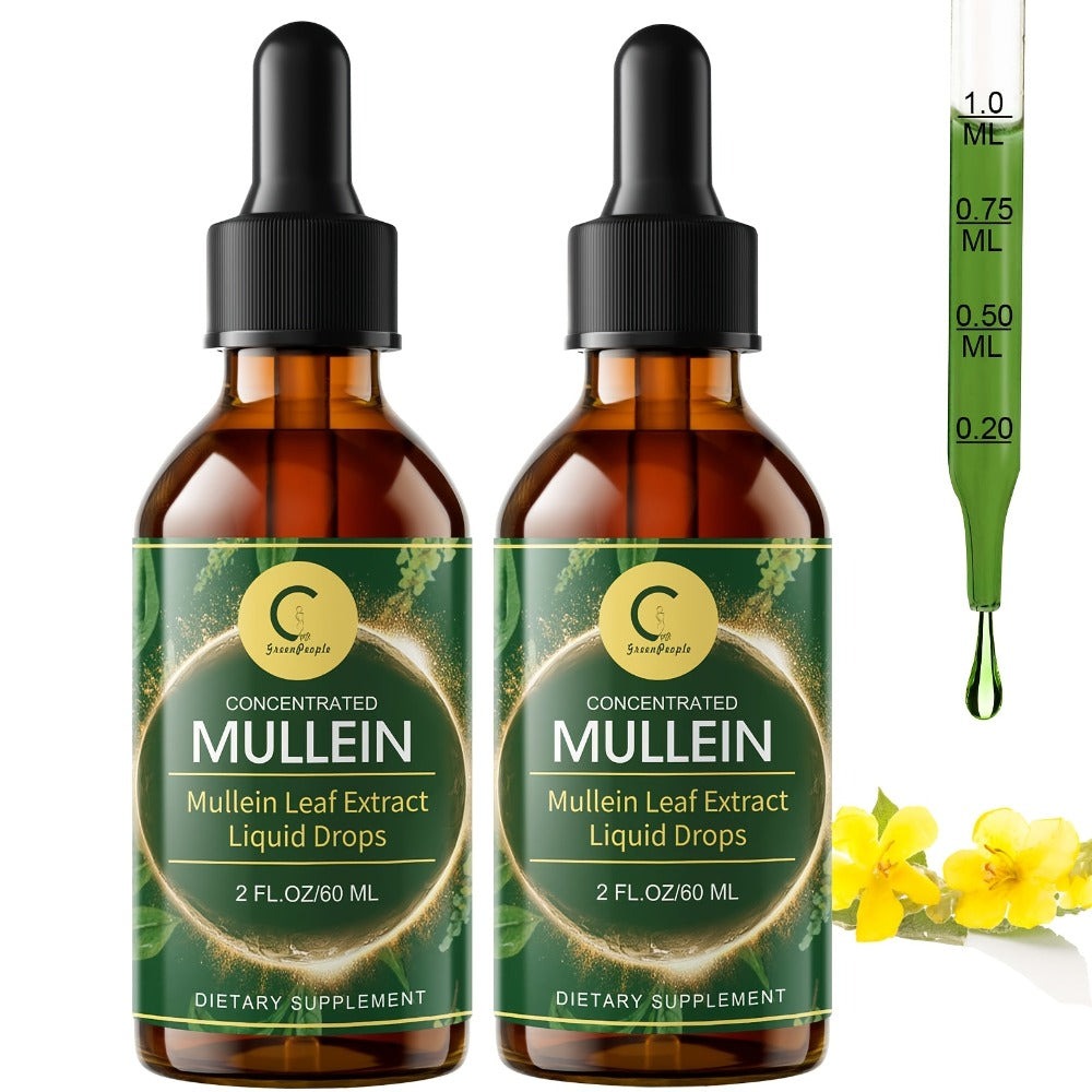 Mullein Leaf Liquid Tincture for Lung & Respiratory Health, Fast-Absorbing Herbal Drops for Breathing Support