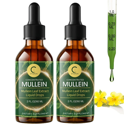 Mullein Leaf Liquid Tincture for Lung & Respiratory Health, Fast-Absorbing Herbal Drops for Breathing Support