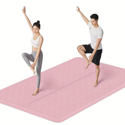 Extra Large TPE Yoga Mat 6’×4’ – 10mm Extra Thick Non-Slip Exercise Mat with Alignment Lines, Double-Sided Grip