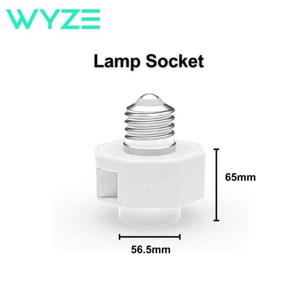 Wyze Lamp Socket Power Adapter for Wyze Cam v3 & v4, Powers Camera via Exterior Light Fixture, Motion-Activated Security Light