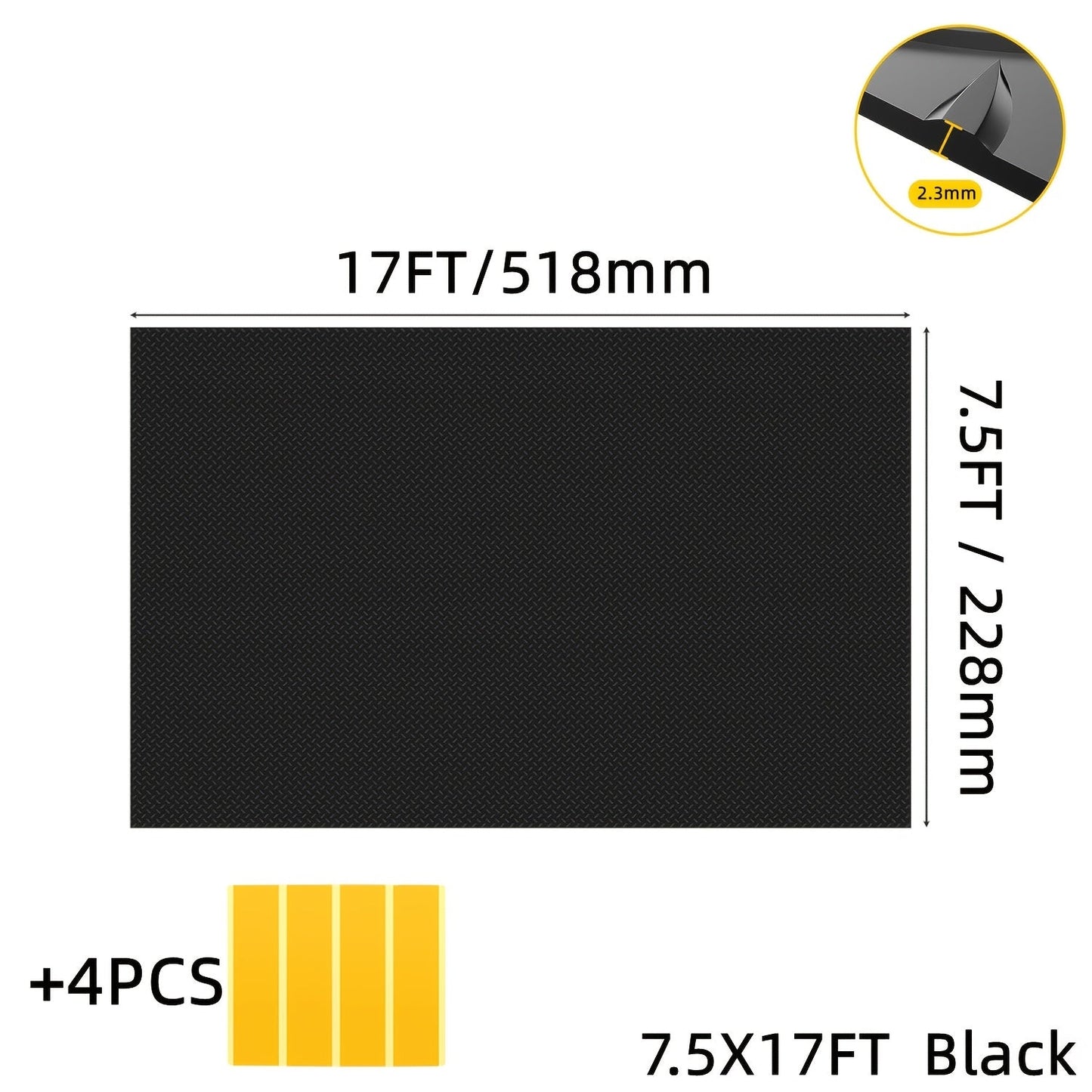 Garage Floor Mat Diamond Plate – 2.8mm Heavy Duty Parking Mat, Water & Stain Resistant Floor Runner for Garage