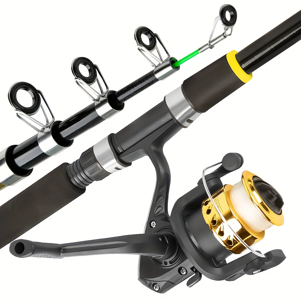 Baitcasting Rod and Reel Combo Set – Medium-Fast Action Telescopic Fishing Rod with Line, Lures, Accessories Box & Carry Bag