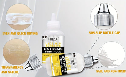 Lace Wig Installation Kit, 10-Piece Set with Melting Spray, Liquid Bottles, Bands, Caps, Combs and Brushes
