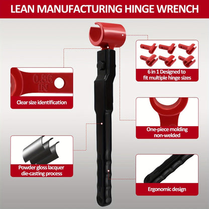 Door Hinge Adjustment Tool Kit 6-in-1 – Heavy Duty Steel Hinge Bender Wrench Set for Precise Door Gap Adjustment