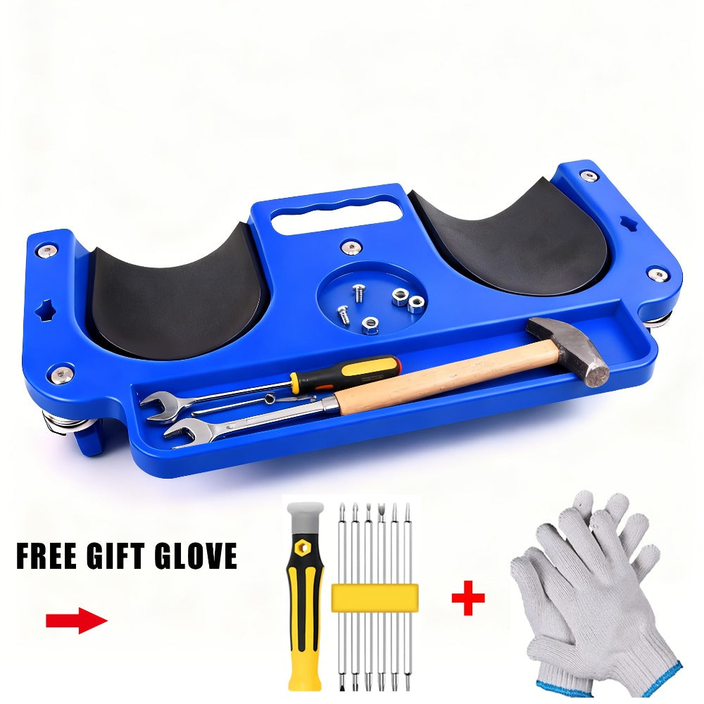 Rolling Knee Creeper Pad with Built-In Tool Tray – ABS High-Impact Frame, Cushioned Kneeling Pad for Car Repairs, Carpentry & Flooring