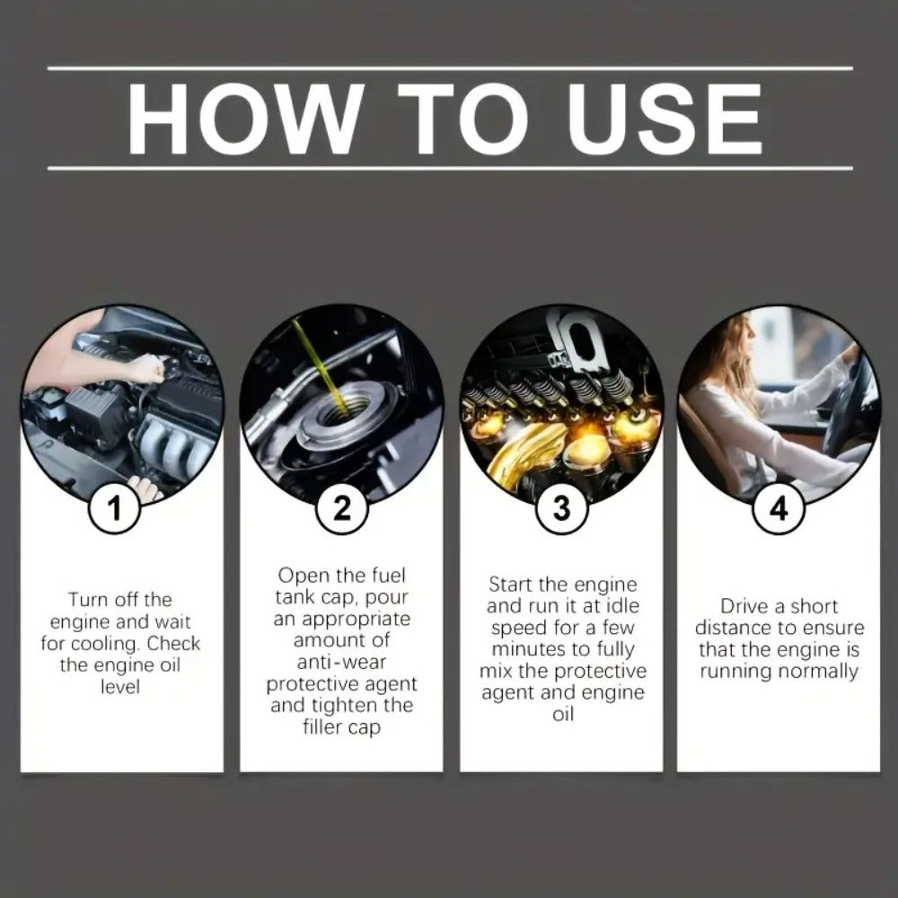 Engine Anti-Wear Protection Fluid 100ml – Cylinder Block Restoration Agent, Reduces Engine Noise, Prevents Wear, Seals Micro-Cracks