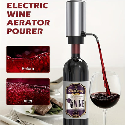 Electric Wine Opener Set, Rechargeable Corkscrew with Wine Aerator Dispenser, Vacuum Stopper & Foil Cutter for Any Occasion Gift