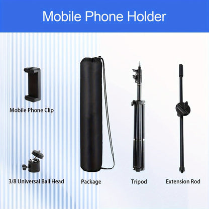 62 Inch Overhead Phone Tripod with Travel Bag, Adjustable Top-Down Bird Eye View Phone Holder & Desktop Stand for Cooking Tutorials
