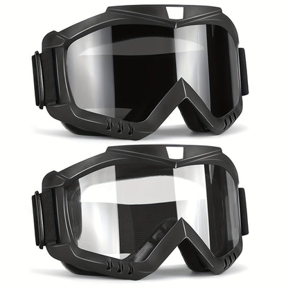 Two-Piece Black-Frame Ski Goggle Sets in Three Colorful, Gray and Transparent Lens Pairings