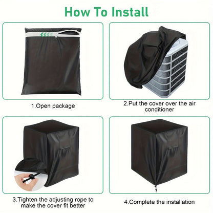 Outdoor AC Unit Cover 30x30x32 Inch Waterproof | Air Conditioner Protector with Drawstring Closure for Condenser & HVAC