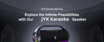 JYX D20 Portable Bluetooth Boombox Speaker with 3D Surround Sound, RGB Disco Lights, Deep Bass Boost