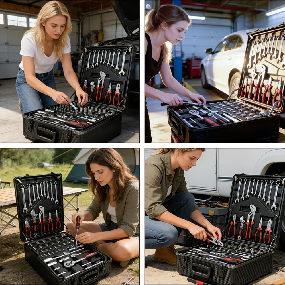 52-Piece Professional Tool Set – Multi-Function Home & Car Repair Toolkit with Portable Toolbox, Ideal Gift for DIY Enthusiasts and Auto