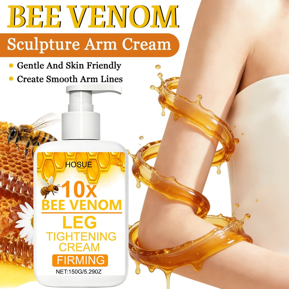 Body Cream HOSUE 150g Pump Bottle with Bee Venom Ingredient Label for Arms, Thighs and Abdomen Application