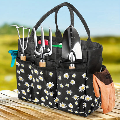 Garden Tool Bag Heavy Duty Multi-Pocket Organizer – Large Capacity Tool Storage Carrier Tote for Gardening, Lawn Care