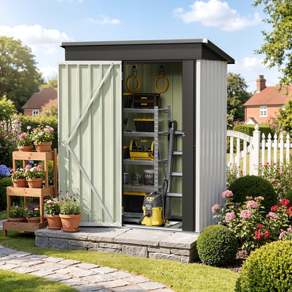 Garden Storage Shed, Metal Lockable Tool Backyard Compact for Garden, Patio and Yard Use, with the Listed Configuration