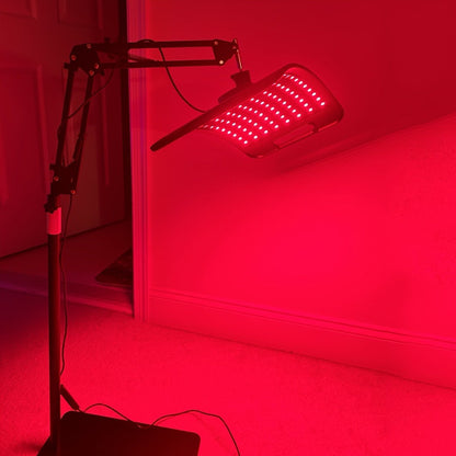Adjustable Red and Near-Infrared LED Panel Lamp with 660nm and 850nm Light, Floor Stand and 30-Minute Timer