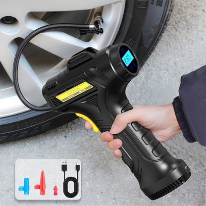 Portable Tire Inflator Air Compressor 150 PSI Cordless with Auto-Shutoff Digital Pressure Gauge LED Light Wireless USB Charging for Car
