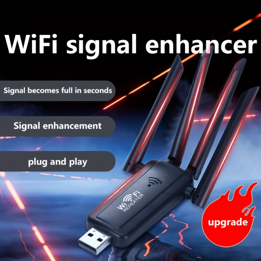300Mbps WiFi Extender Plug-In Wall Design - Wireless Repeater & Signal Booster for Home Office, Apartment