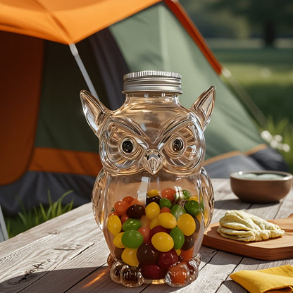 Food Storage Containers Borosilicate Glass Cookie Jar with Lock-Top Lid in Sea Turtle or Owl Designs