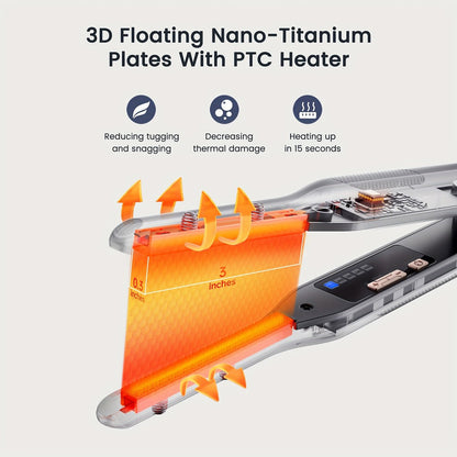 Mini 0.3 Inch Hair Straightener 2-in-1 Curler Titanium Plates 5 Heat Settings 450°F, for Home, Travel and Salon Hair Styling