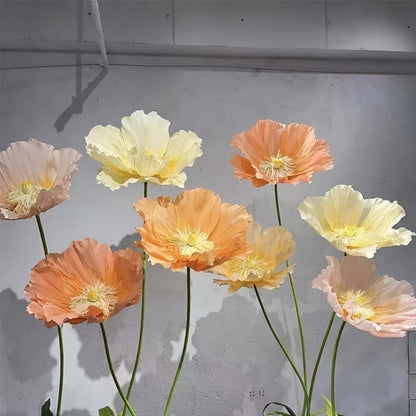 Giant Paper Poppy Artificial Flower - Super Large Floor Standing Fake Flower for Wedding Backdrop