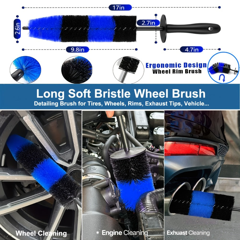26-Piece Car Detailing Kit – Complete Car Cleaning Brush Set with Drill Brushes, Wheel Brush, Wash Mitt, Cleaning Gel & Squeegee