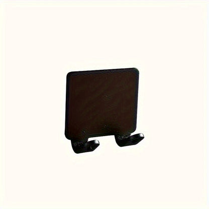 Wall-Mounted Razor Holder 5-Piece Set with Twin Hooks, Adhesive Backing and Silver or Black Options