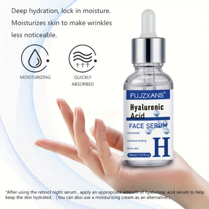 Vitamin C Retinol Hyaluronic Acid Serum Set, 3-Piece Day & Night Dropper Kit with Collagen & Glycerol