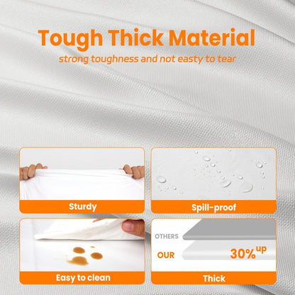 Disposable Plastic Tablecloths 18/36 Pack 54x108 Inch – Leakproof Sturdy White Table Cover for Party Picnic Wedding Birthday Banquet Outdoor