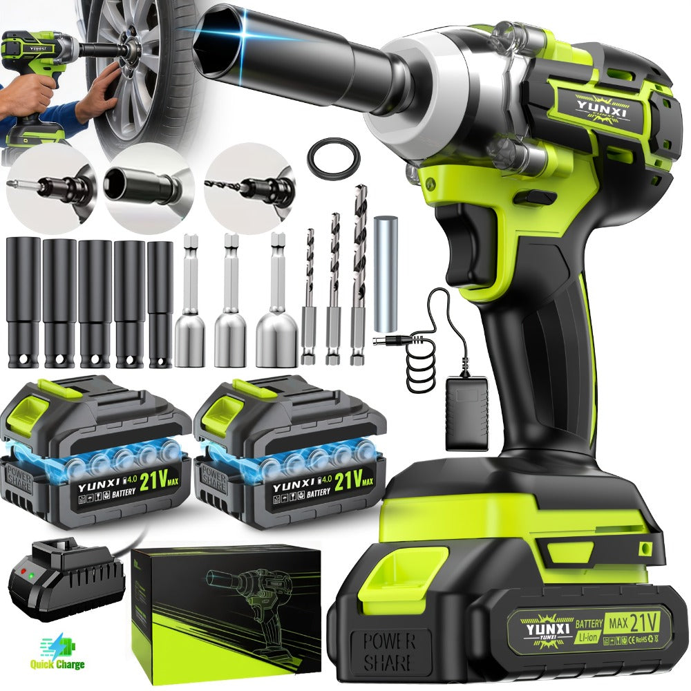 Cordless Impact Wrench Brushless Motor 3-in-1 High Torque, Rechargeable Battery, Design, Variable Speed