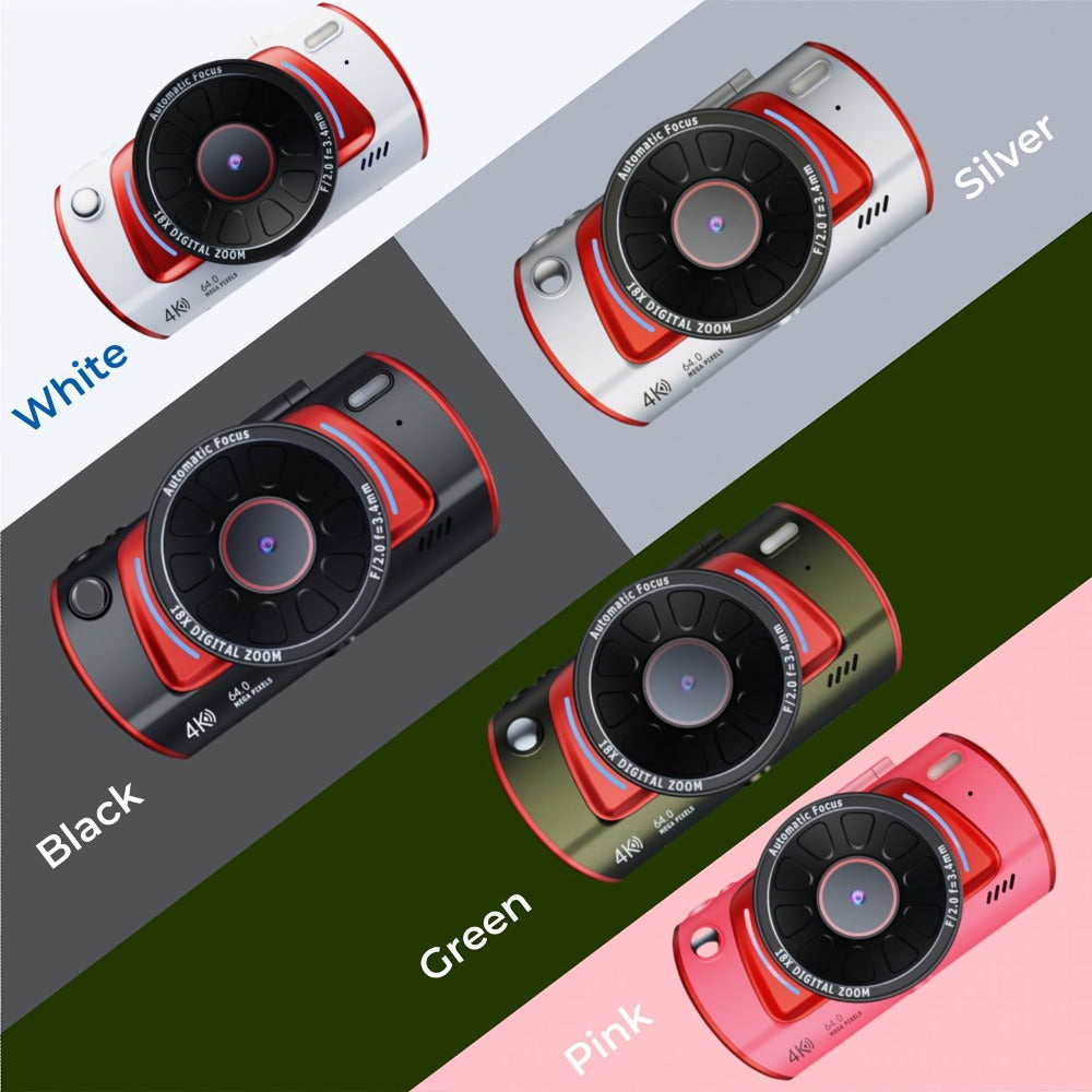 Digital Camera with Flip Screen, 4K Vlogging Model with 48MP Capture Marking, WiFi, 3-Inch 180° Flip Screen, 16X Digital Zoom and 32GB Card