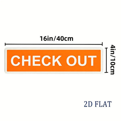 Metal Inspection Sign 4x16 Inch Orange White High-Contrast Safety Label with Pre-Drilled Holes