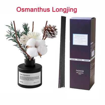 Reed Diffuser with Real Flowers & Essential Oil - Home Fragrance Scent Sticks for Bedroom Bathroom Living Room
